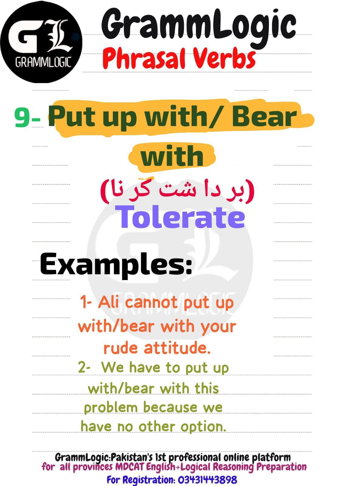 Put Up With/Bear With