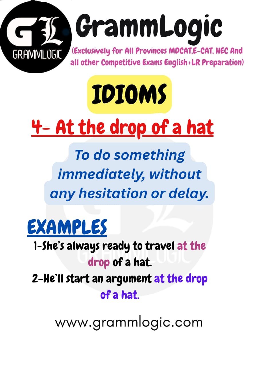 At the drop of a hat